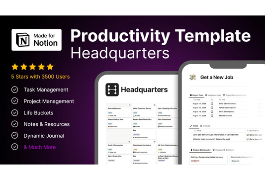 Headquarters Notion Productivity Template